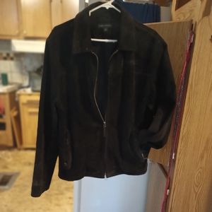 Banana Republic Black suede leather jacket medium Fits like Large
